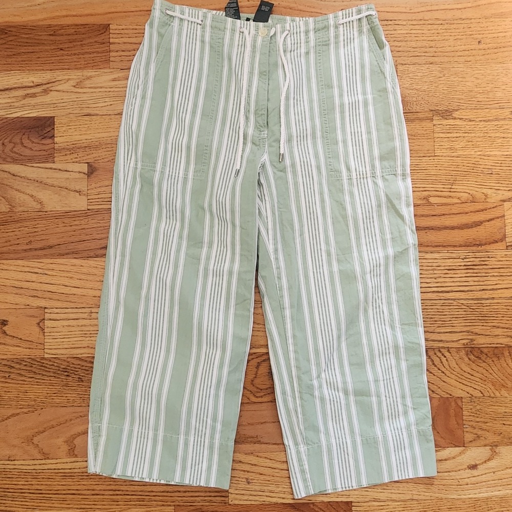 Lauren Ralph Lauren Green Striped Pants 10